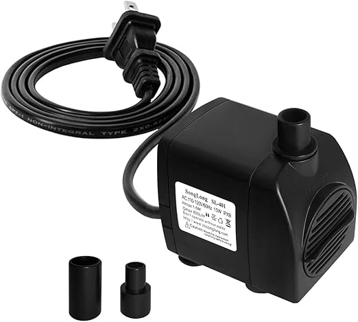 Submersible Pump 200GPH (800 L/H 15W) Ultra Quiet with Over Heating Protection 5.2ft High Lift for Fountains, Hydroponics, Ponds, Aquariums & More……