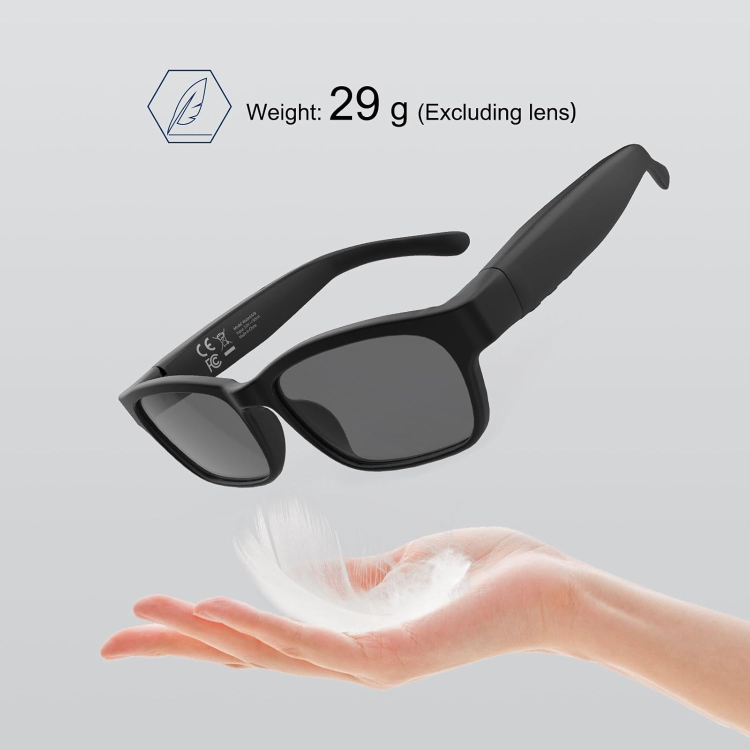 Bluetooth glasses 29g for Daily wear listen to the music voice control answer the phone Athletic/Outdoor