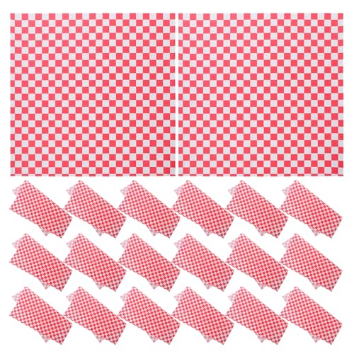 Cabilock 500 Hojas Papel para Envolver Alimentos Roja Antigrasa para Bocadillos Sandwiches y Repostería Cocina Picnic