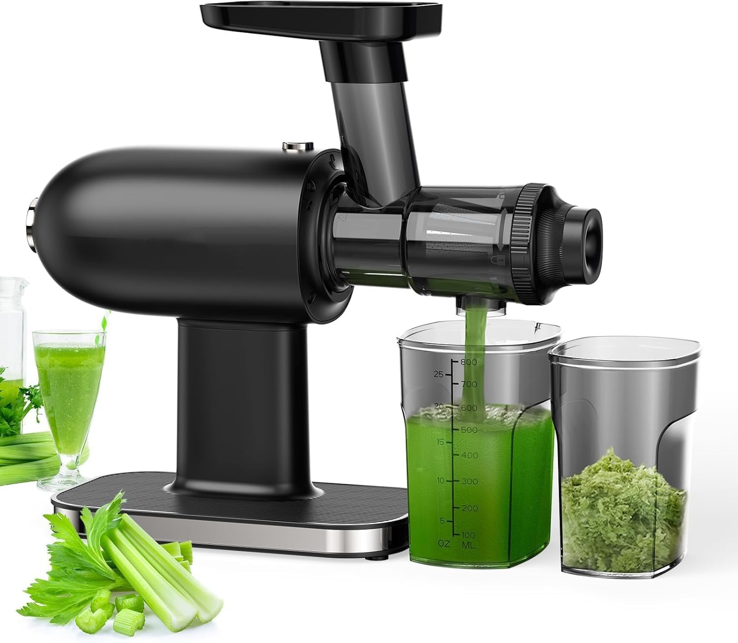 Exprimidor de masticación lenta, tecnología de prensado en frío para una máxima extracción de nutrientes, función antiobstrucción, fácil de limpiar