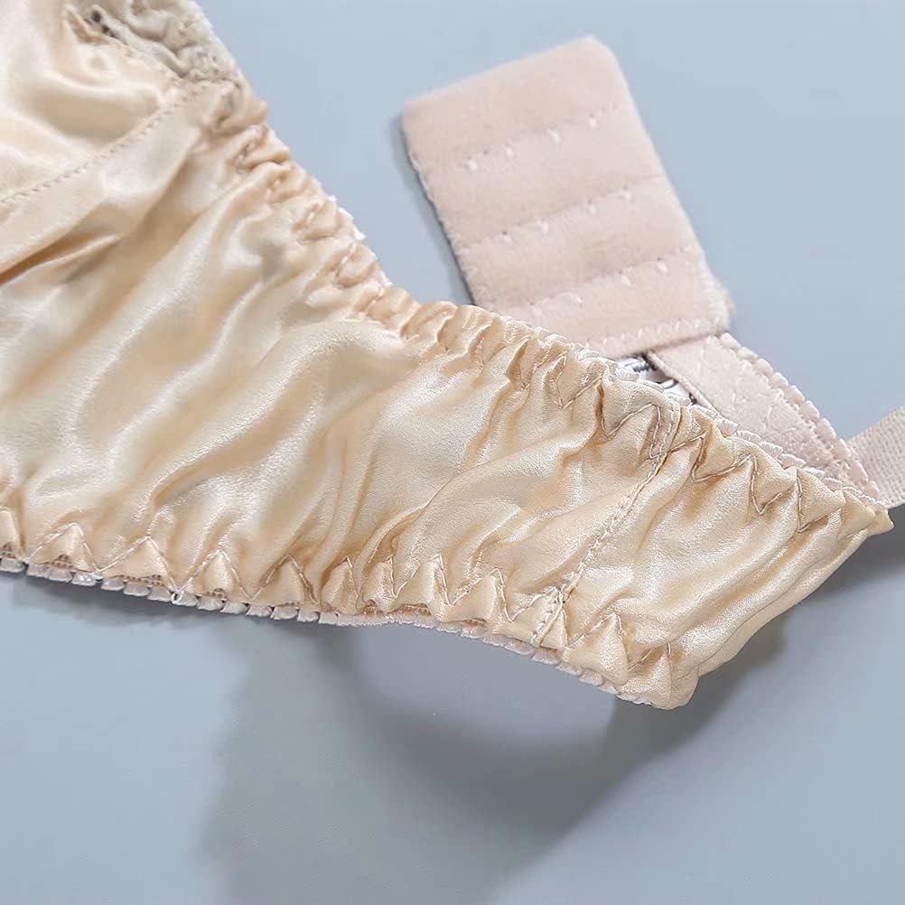 Womens Pure Silk Bra Soft Smooth Triangle Bra Wirefree Unpadded Satin Mulberry Silk Bralette Tops