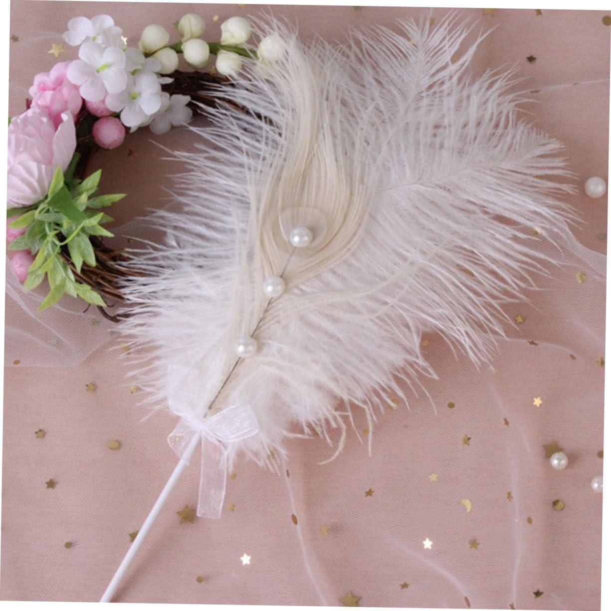Abaodam 6pezzi Cake Toppers Aesthetic Design Romantic Ostrich Cake Picks for Weddings And Parties Decorativi