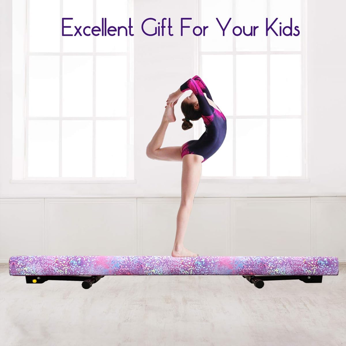 86 York 6ft/8ft Gymnastics Balance Beam, High and Low Floor Beam Gymnastics Equipment for Kids/Adults,Gymnastics Beam for Training,Physical Therapy and Professional Home Training with Legs