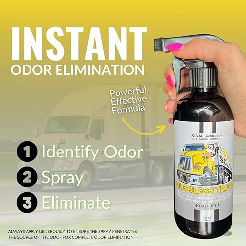 Miniatura 3 de Spray eliminador de olores de camionero inodoro para tu semi, cabina y equipo grande. Elimina los olores desagradables de tu asiento del conductor,