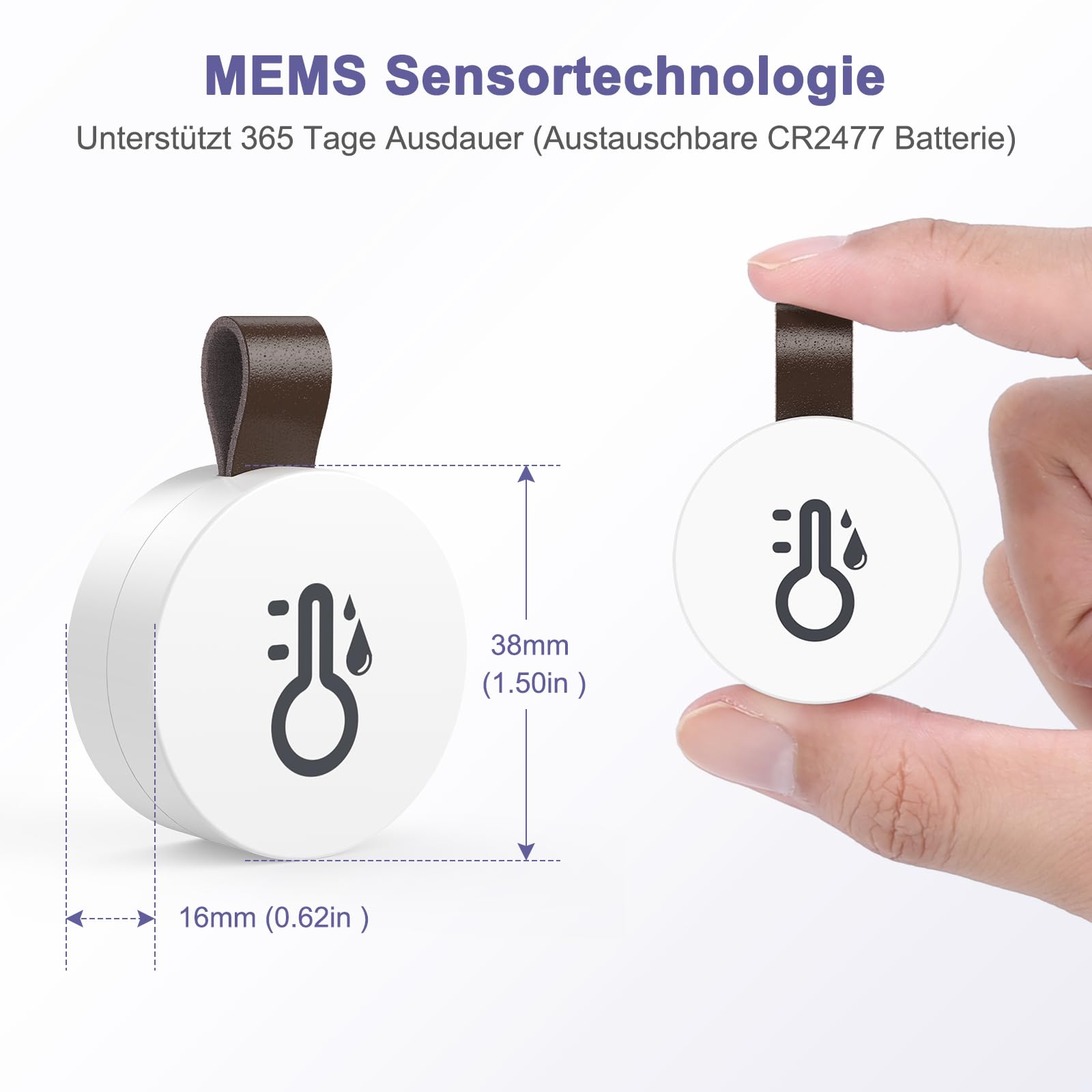 Termometr Bluetooth Higrometr, miernik temperatury i wilgotności powietrza z aplikacją i przechowywaniem danych, cyfrowy czujnik temperatury i wilgotności do biura, szklarni, piwnicy na wino, 2