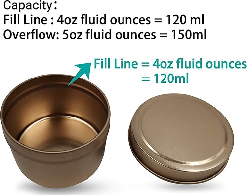 Miniatura 3 de 24 tarros de velas de 5 onzas con tapas, latas decorativas redondas de metal a granel, recipientes reutilizables para hacer velas de bricolaje,