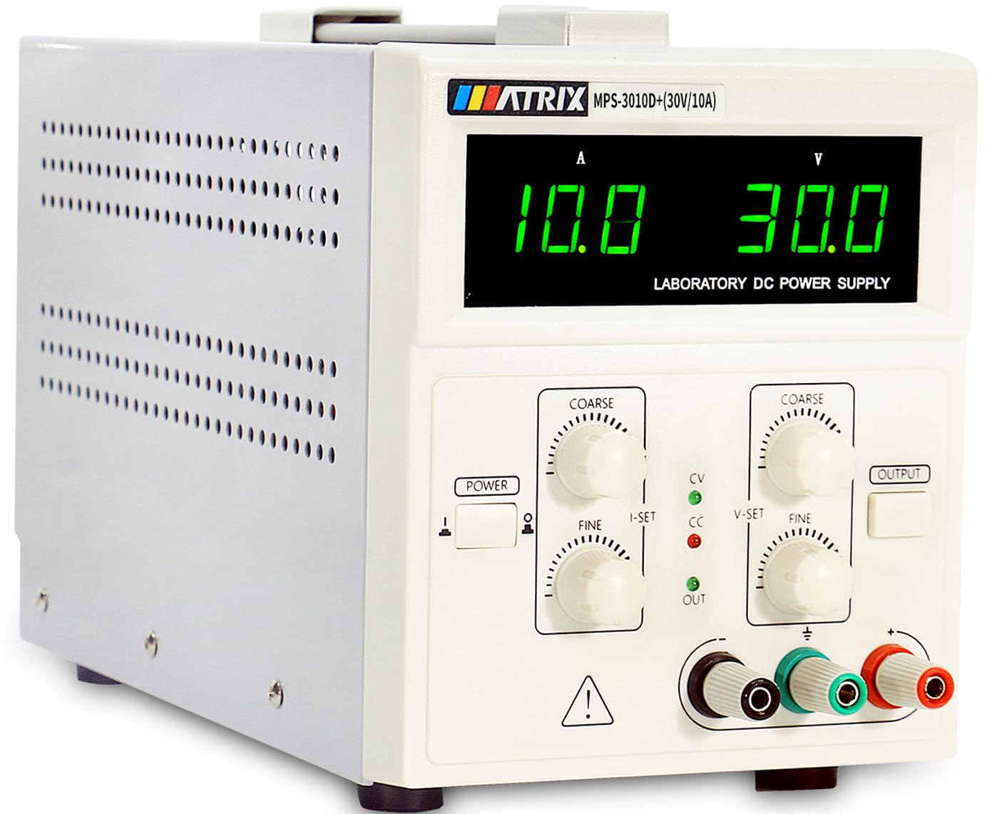 MATRIX Regulated Linear DC Power Supply 30V 10A, 100 mV 10 mA Bench Power Supply Variable with Voltage/Current Pre-Setting, Output Button, MPS-3010D+