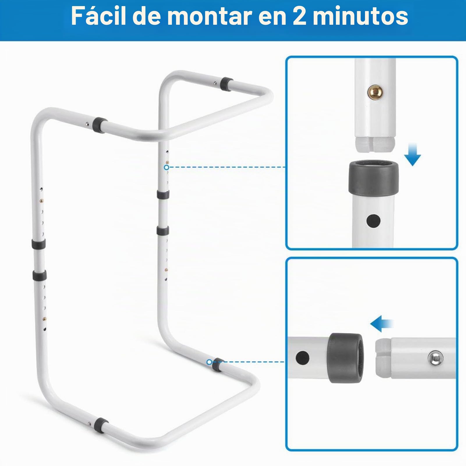 Zunate Elevador de Manta Ajustable para Pies, Reduce la Presión, Fácil Instalación y Portabilidad, Longitud Ajustable, Adecuado para Cama, Recuperación Posquirúrgica, Marco de Soporte