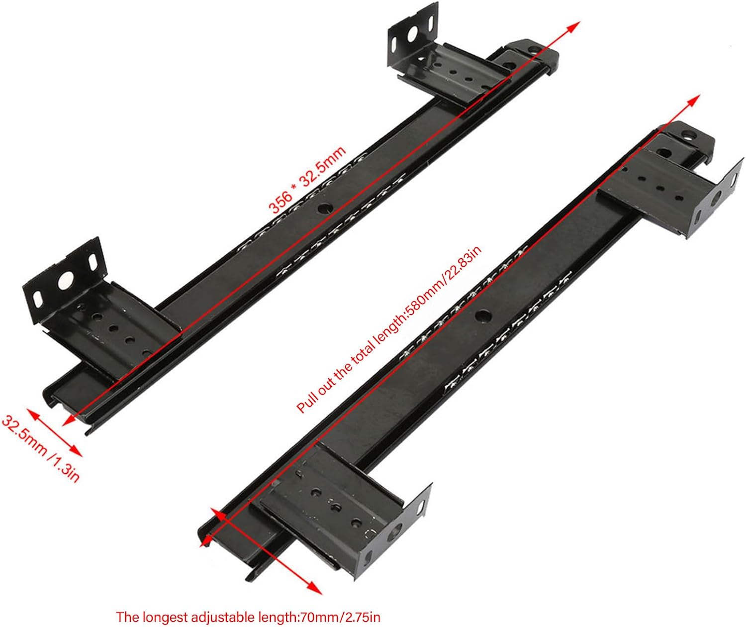 2Pcs 14 Inch Keyboard Slide Drawer Slide Thickened...