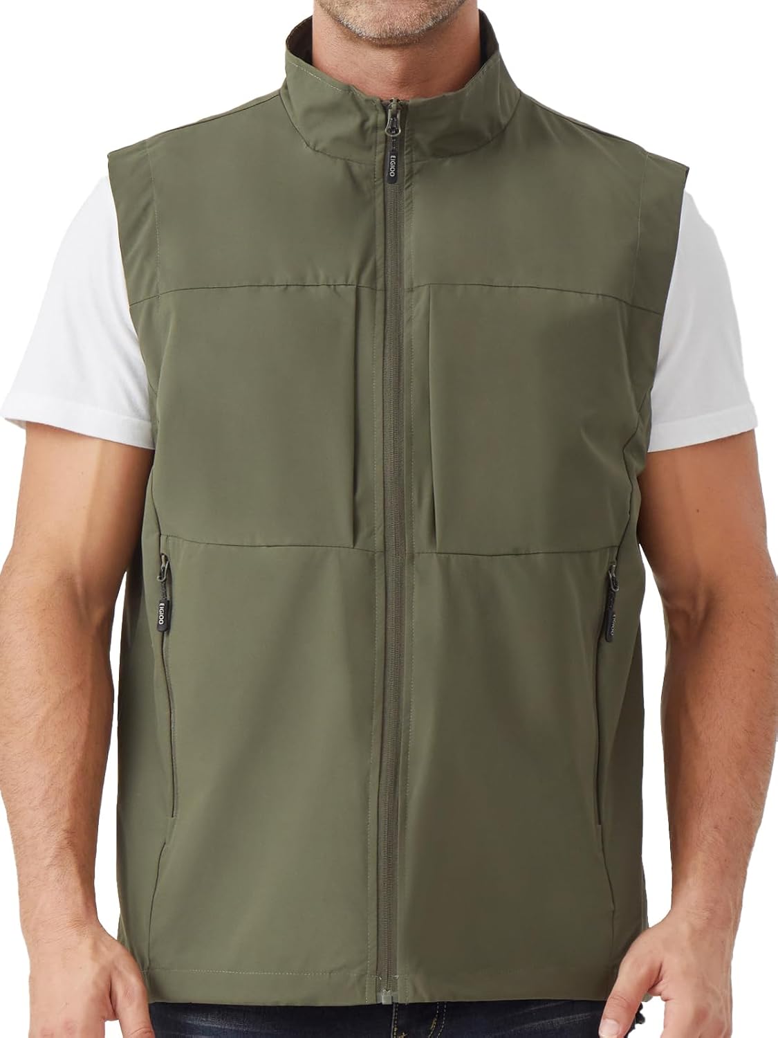 Men's Lightweight Vest Outerwear with Multi Pockets Windproof Sleeveless Jacket for Travel Outdoor Golf - Image 2