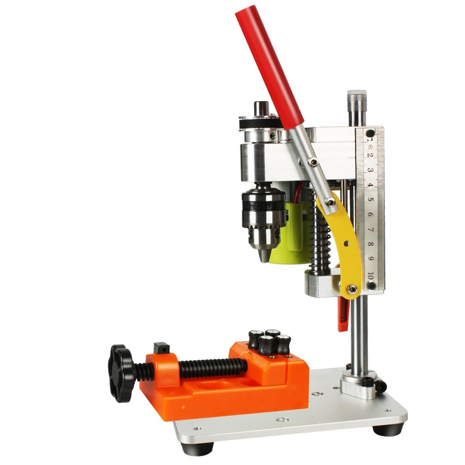 Trapano a Colonna, Mini Trapano da banco Multifunzionale, fresatrice, 120 W, Fai da Te, Macchina for Foratura ad Alta precisione, mandrino(Package 4)