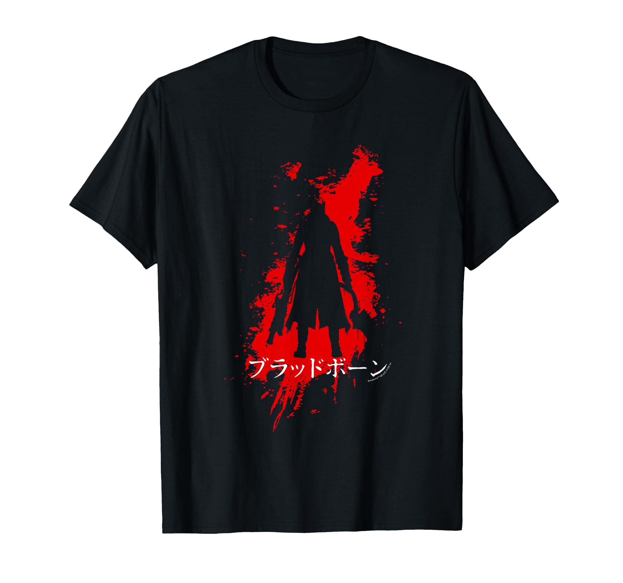 Bloodborne Splatter Kanji Silhouette Video Game T-Shirt