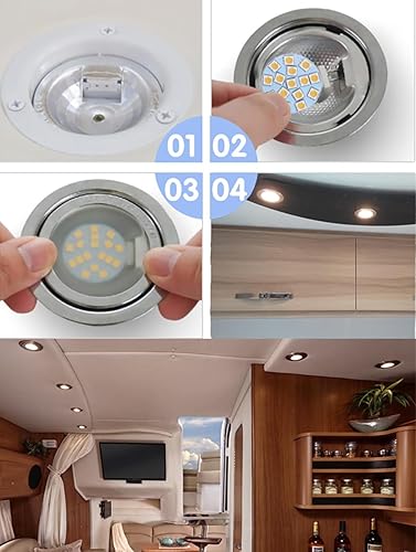 Miniatura 4 de Paquete de 5 bombillas LED AC/DC12V G4 con base bi-pin 3W G4 bombilla halógena de repuesto WarmWhite2700K 12V RV Bombilla marina debajo del