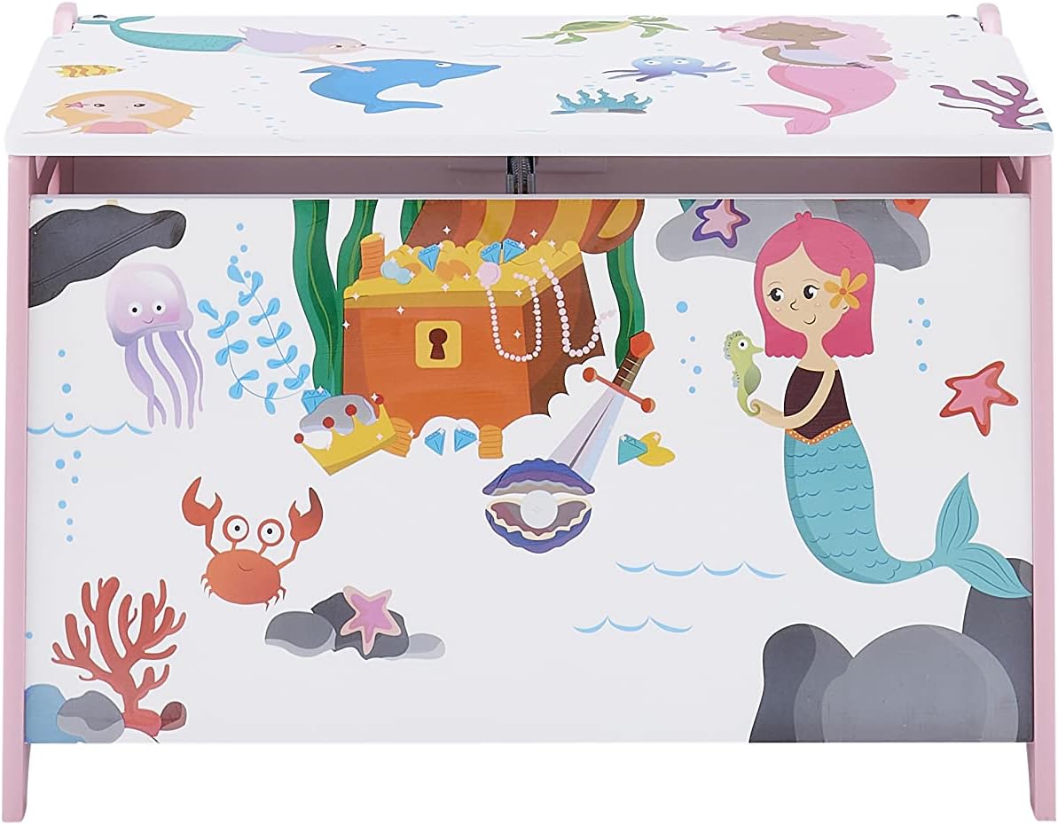 Mermaid Storage Box 36.6 x 59.5 x 39.1cm – Decorative & Practical, Perfect for Clearing Clutter in Bedrooms or Playrooms