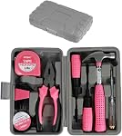 Ensemble d'outils rose de 24 pièces pour femmes – Mini trousse à outils pour étudiants universitaires et chambres de dortoir – Boîte à outils de démarrage pour la maison, le bureau et le dortoir