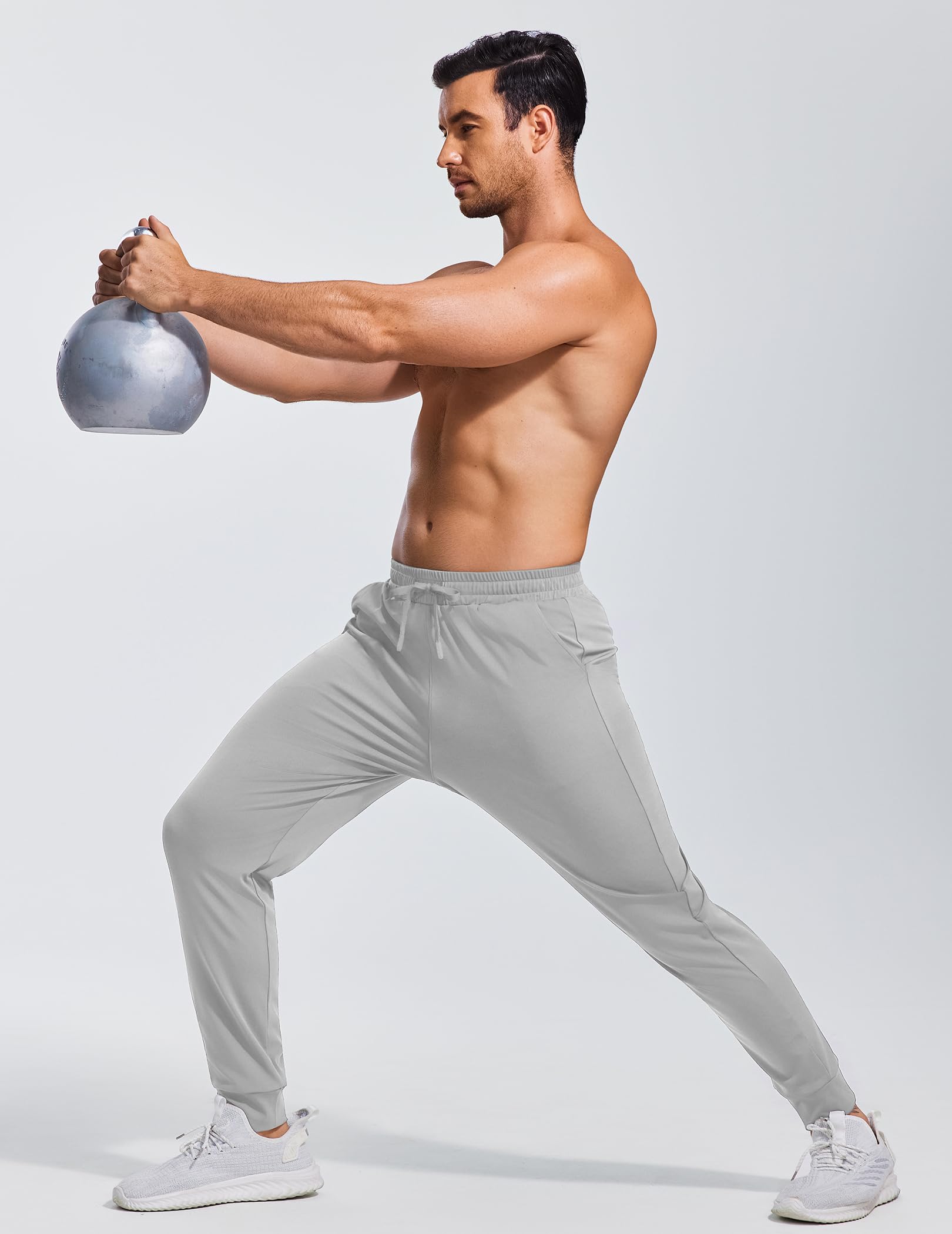 Vantor Pantalones de chándal Pantalones de chándal con puños para Hombre Pantalones de Jogging Ligeros con Bolsillos con Cremallera Protección Solar UPF 50+ Slim Fit Sport Casual para Correr Gimnasio