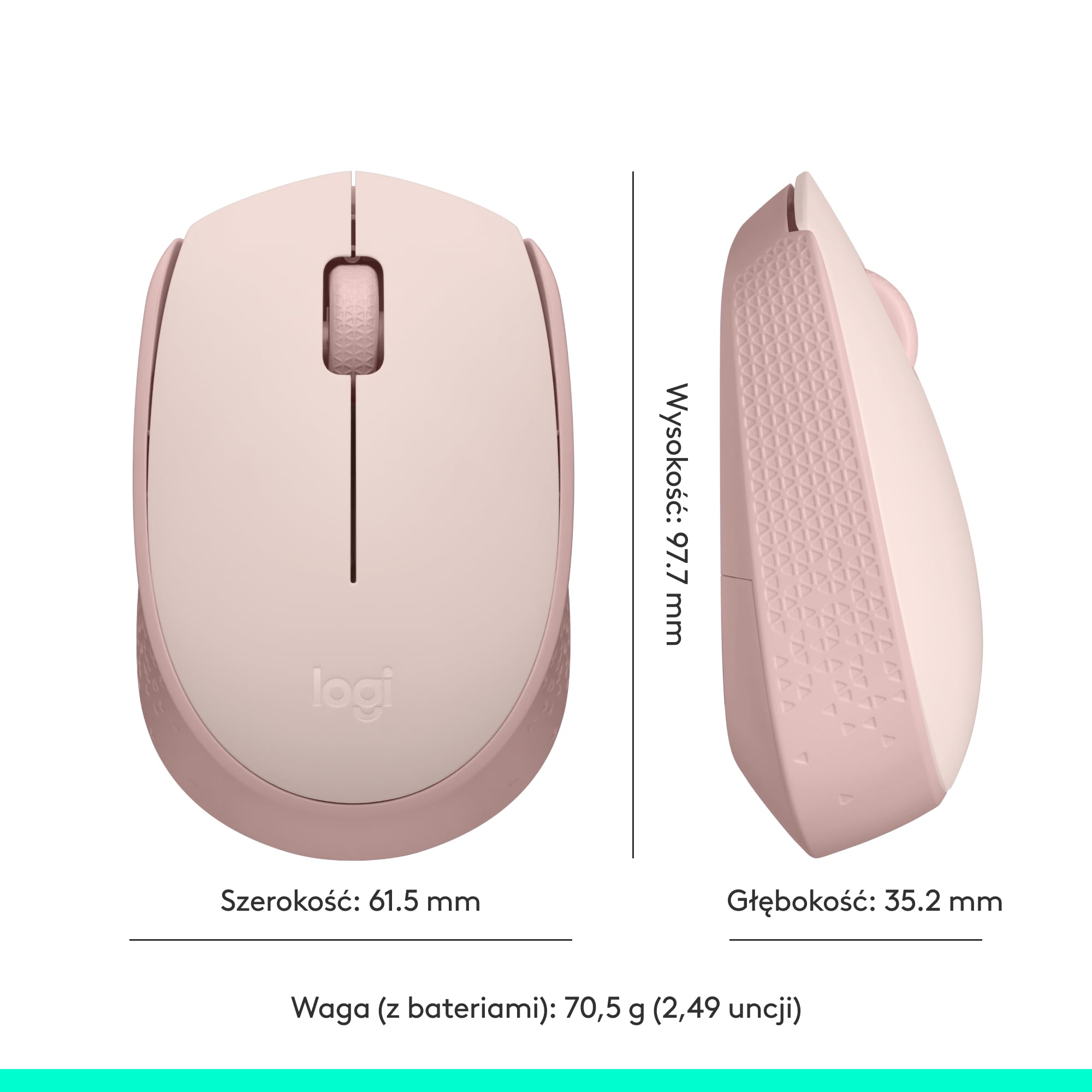 Logitech M171 Mysz Bezprzewodowa do PC, Mac, Laptopów, 2,4 GHz z Miniodbiornikiem USB, Optycznym Śledzeniem, 12-Miesięczną Żywotnością Baterii, Oburęczna - Różowy