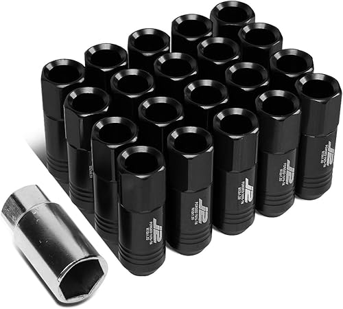 Miniatura 1 de J2 Engineering 7075 Aluminio Negro M12 x 1.5 20 piezas L 2.362 in Tuerca de extremo abierto con adaptador de enchufe