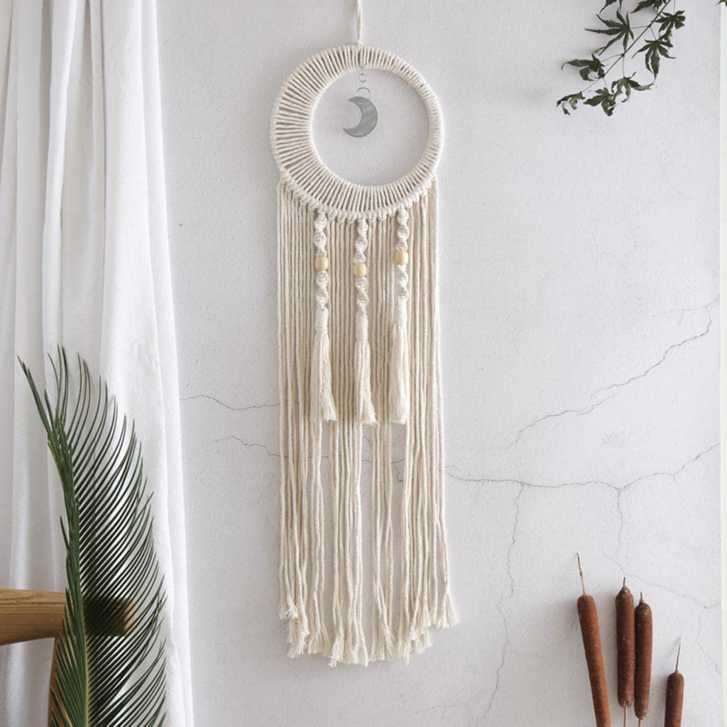 Losas Beige Moon Macrame Dream Catcher Bohemian Handmade Dreamcatcher Decor Craft