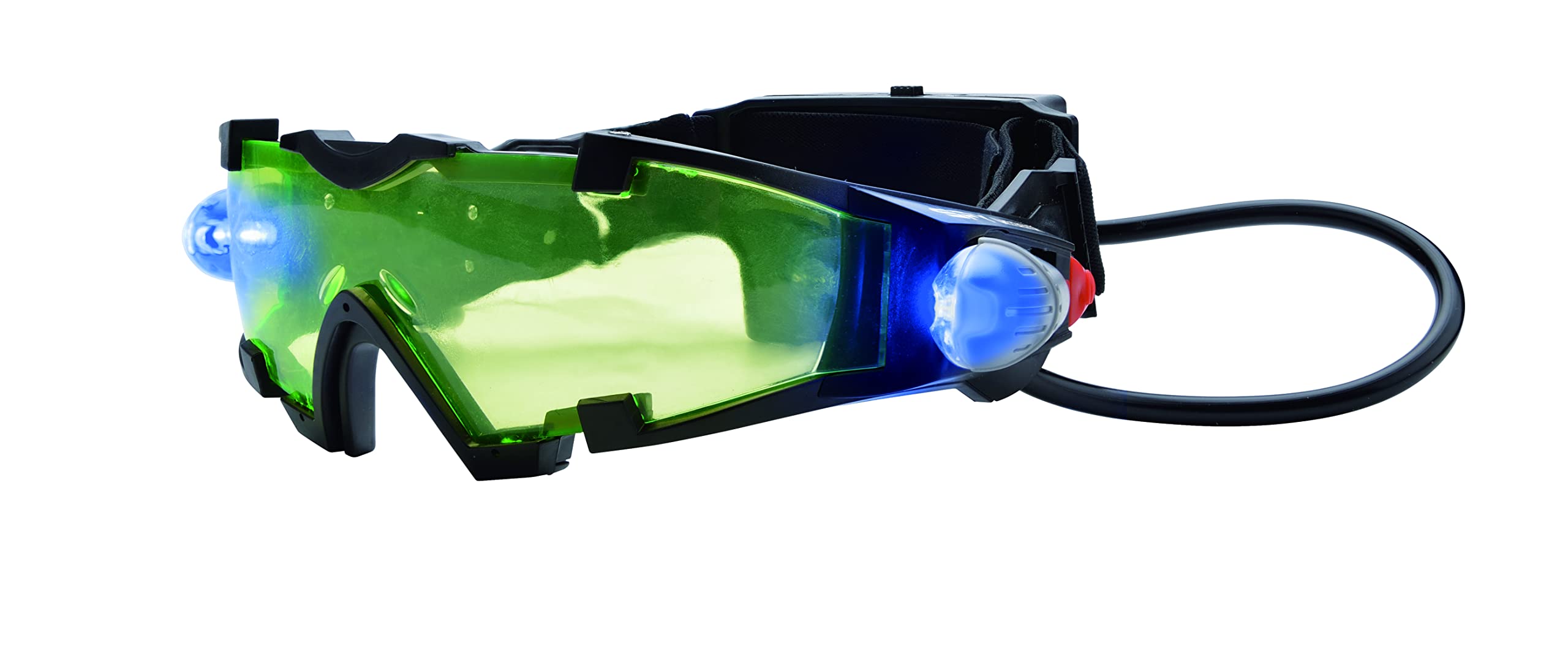 LEXIBOOK - Spy Mission, Spy night vision goggles, retractable LED lights, green tinted glass, adjustable elastic bands, black, RPSPY04