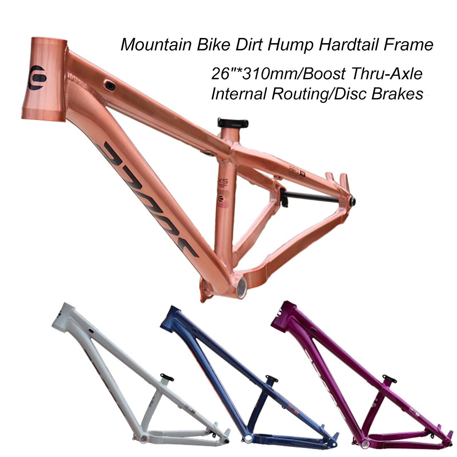 MirOdo Bike Hardtail Frame 26”Alu Alloy Mountain Bike Frames Boost Thru Axle 12 * 148mm BB 73mm Thread Disc Brakes Internal Routing Dirt Jump Climbing XC Frame (Color : Gray, Size : 26