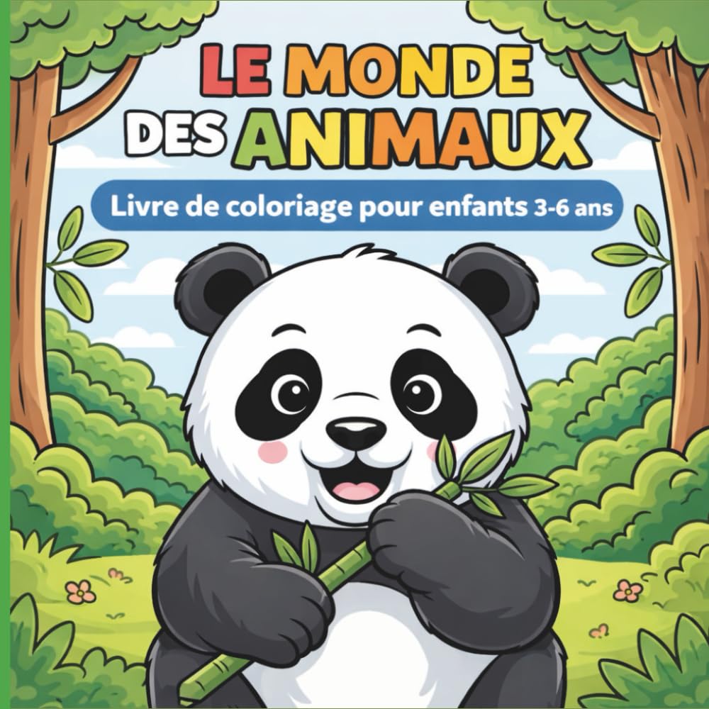 Le Monde des Animaux – Livre de Coloriage: Grand cahier de 50 dessins simples, éducatifs et ludiques – animaux mignons à colorier pour enfants 3–6 ans
