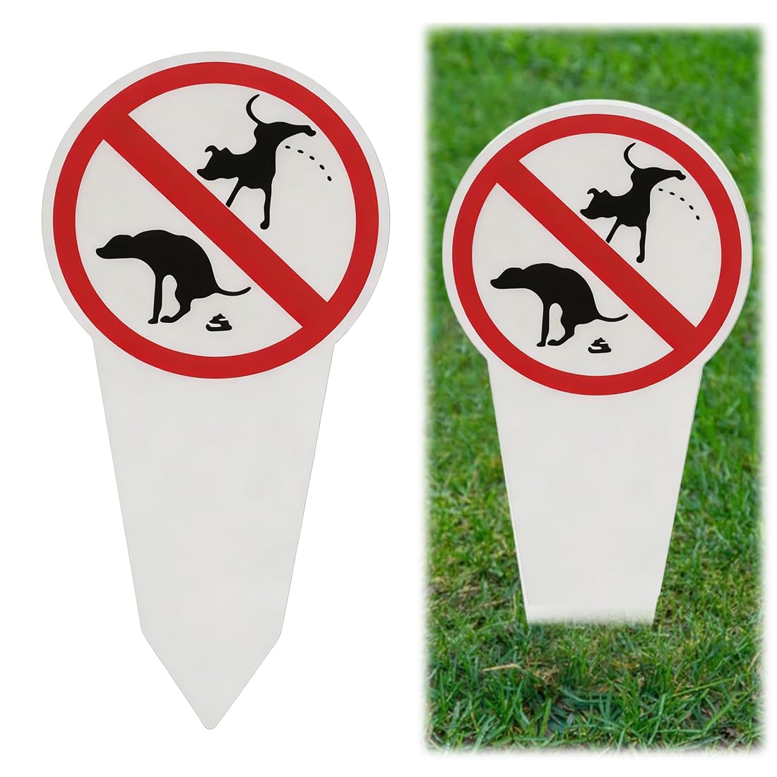 Cartello Divieto Cacca Cane 1 Pezzo - Segnale Chiaro e Resistente, Impermeabile, per Giardino, Cortile, proprietà Privata. Mantiene Pulito.