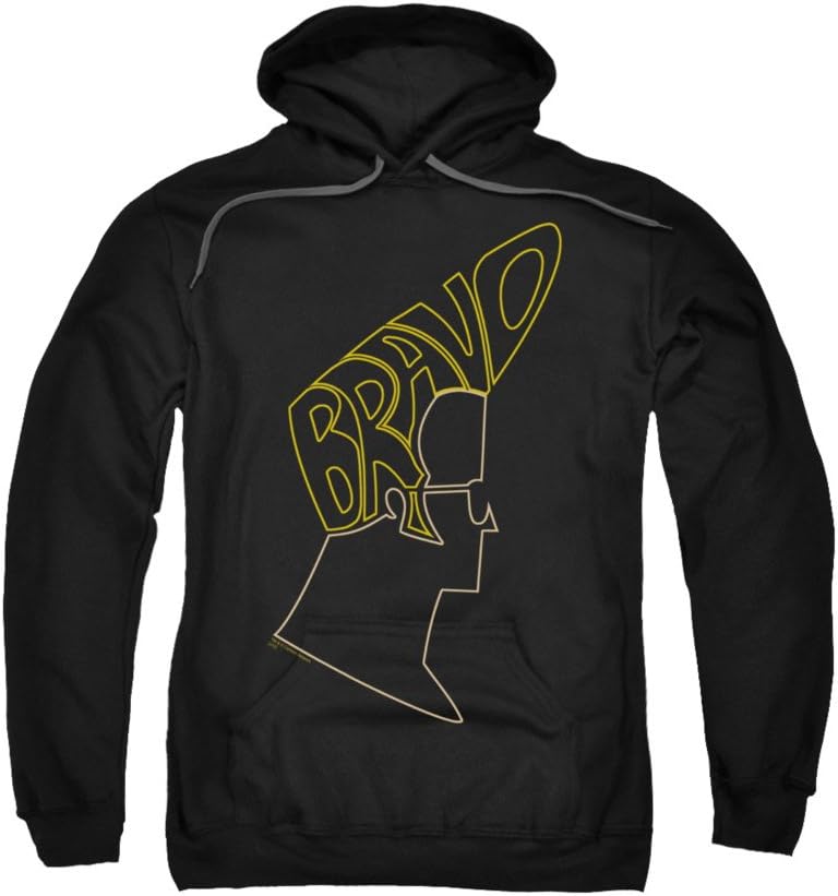 Johnny Bravo Cartoon Network Cartoon TV Series Bravo Hair Adult Pull-Over Hoodie Black