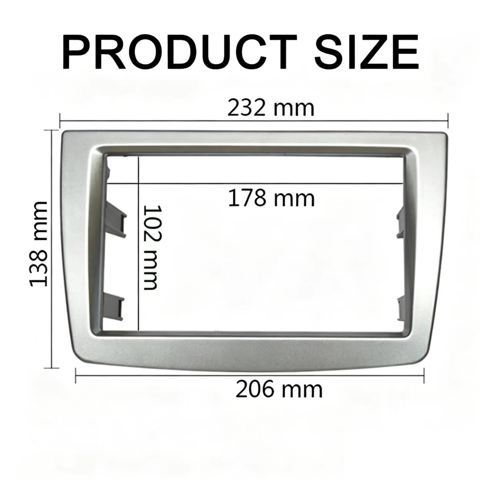 Fascia Marco Radio Coche para Alfa para Romeo para Mito 955 2008 + Doble 2 DIN Fascia Radio Panel para Estéreo Y DVD Marco para Montaje Tablero Bisel Placa Envolvente