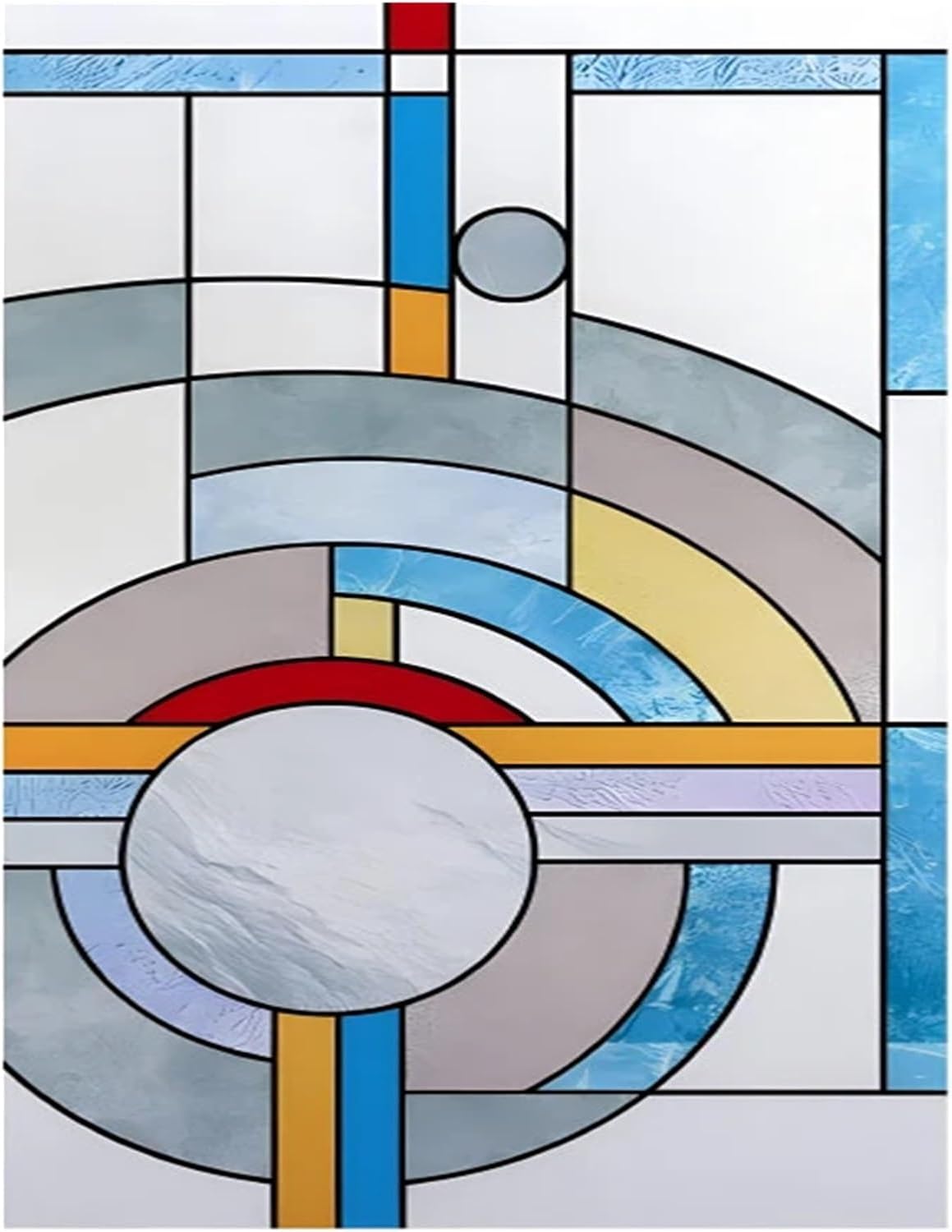 Retro Glass Film,electrostatic Frosting, Adhesive Art Painting Privacy Protection Window Stained for Room(Color5,50x120cm)