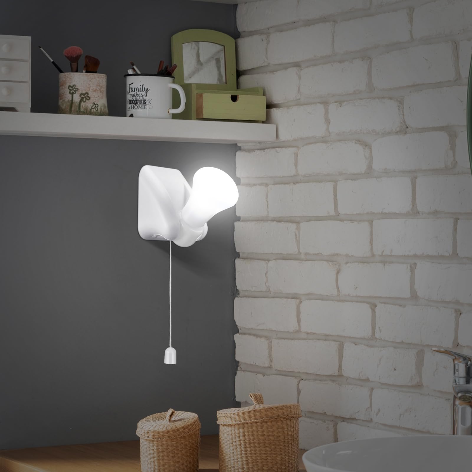 Battery Operated Wall Lights, Portable Wire LED Bulb Cupboard Lights Battery Night Light Battery