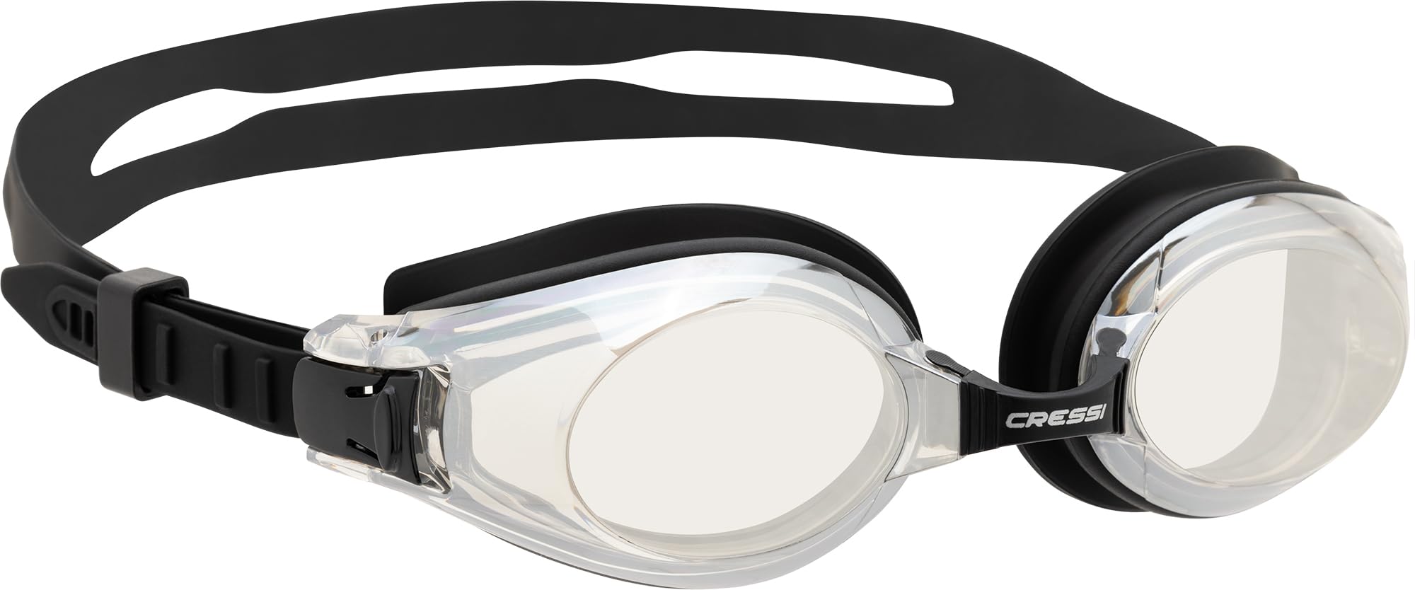 Cressi Nuoto 3.0 Black/Black Mirrored Lens - Swimming Goggles for Adults, Interchangeable Nose Pads for Comfort and Maximum Visibility, Black/Black/Mirrored Lens, One Size