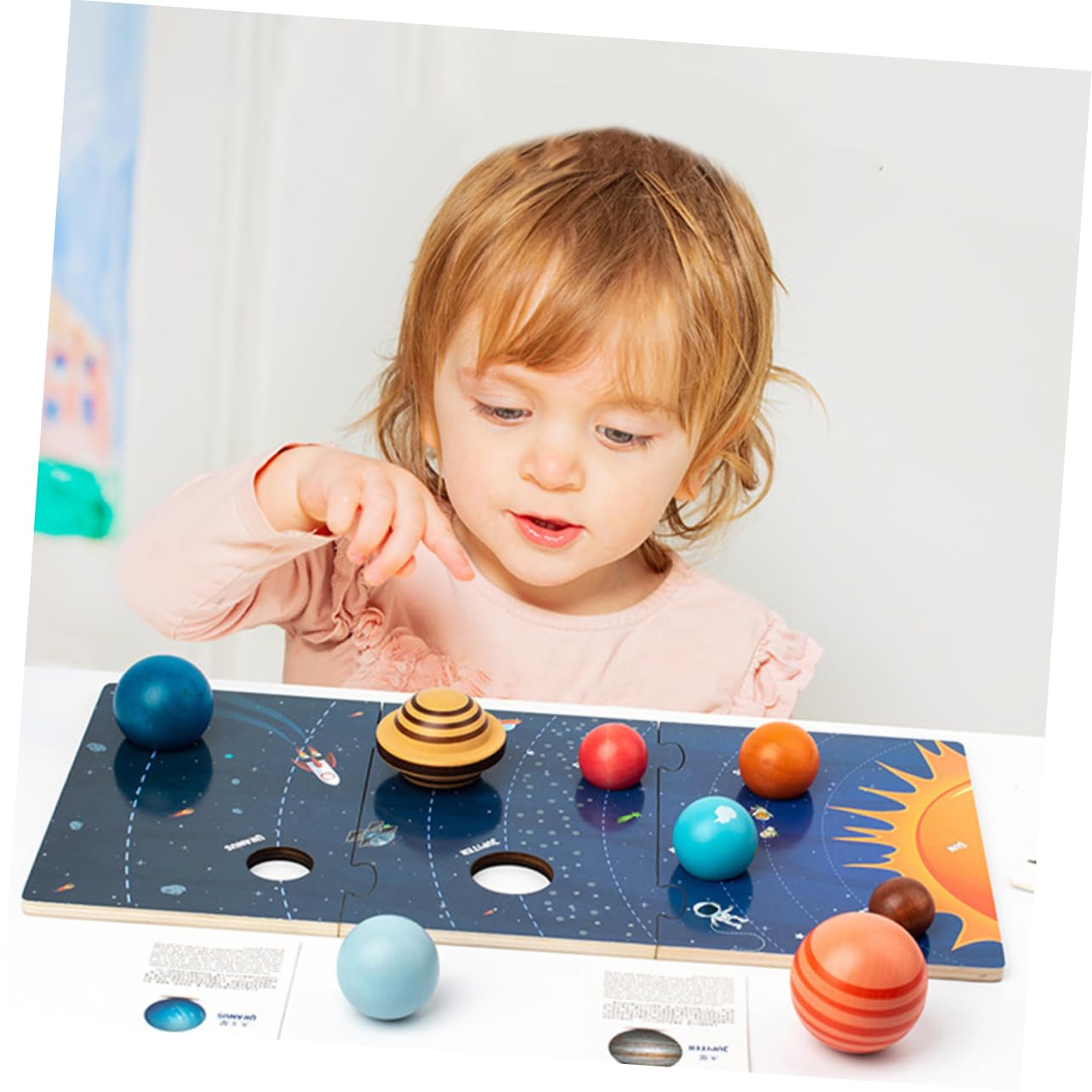 Hohopeti Rompecabezas del Sistema Solar para Niños 1 Set de Madera Juego Educativo de Reconocimiento de Formas E Inteligencia Interactivo para Aprendizaje Espacial