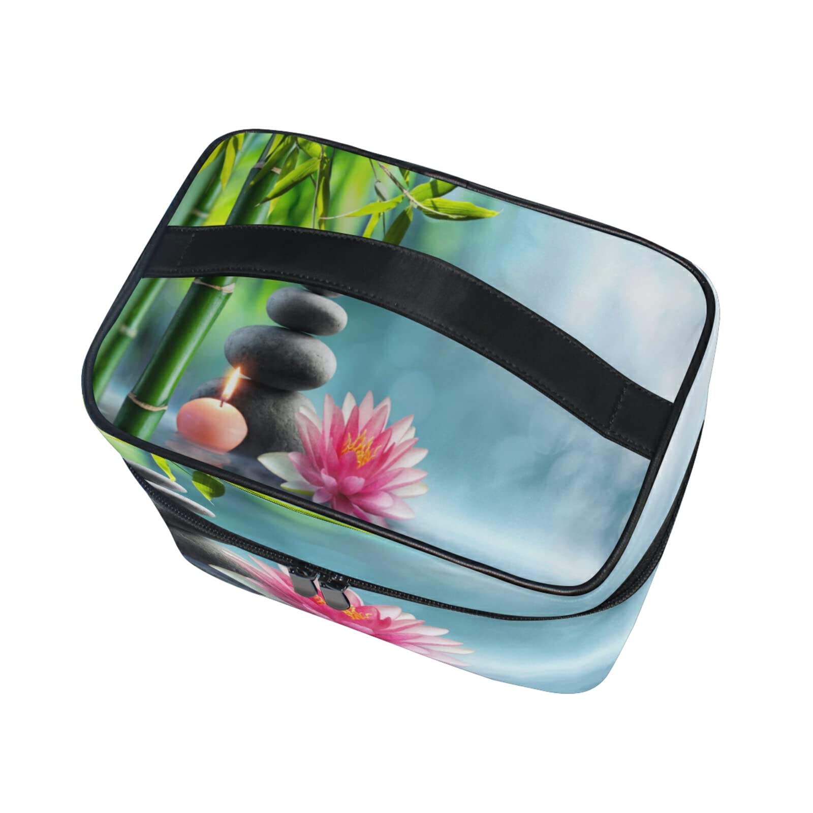 COZYhome Kosmetiktasche Organizer Tasche Japanische Zen Massagestein Make-up Tasche Reise Reißverschluss Kosmetiktasche mit Griff Make-up Aufbewahrungstasche für Mädchen Frauen