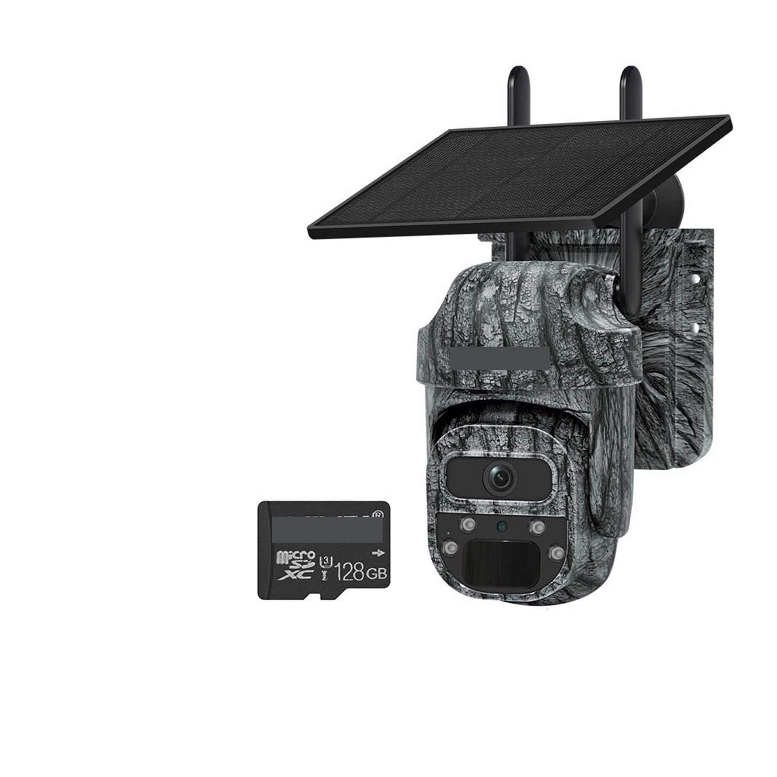 Oshpmbdlyfj 4Mp 4G 128Gb Solar Camera Outdoor 12Mp 6K Dual Screen Wifi / 4G Sim Monitor Ip66 Pir Human Detection Security Camera Camouflage Forest(4Mp 4G 128Gb)