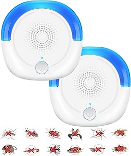 Mosquito Repellent Plug In, Mouse repellent, Spider Repellent Plug In, Ultrasonic Pest Repeller Indoor Silent & Energy Saving Deterrent for Mice, Rodent, Rat, Pest, Fly, Spiders, Cockroach (2pcs)
