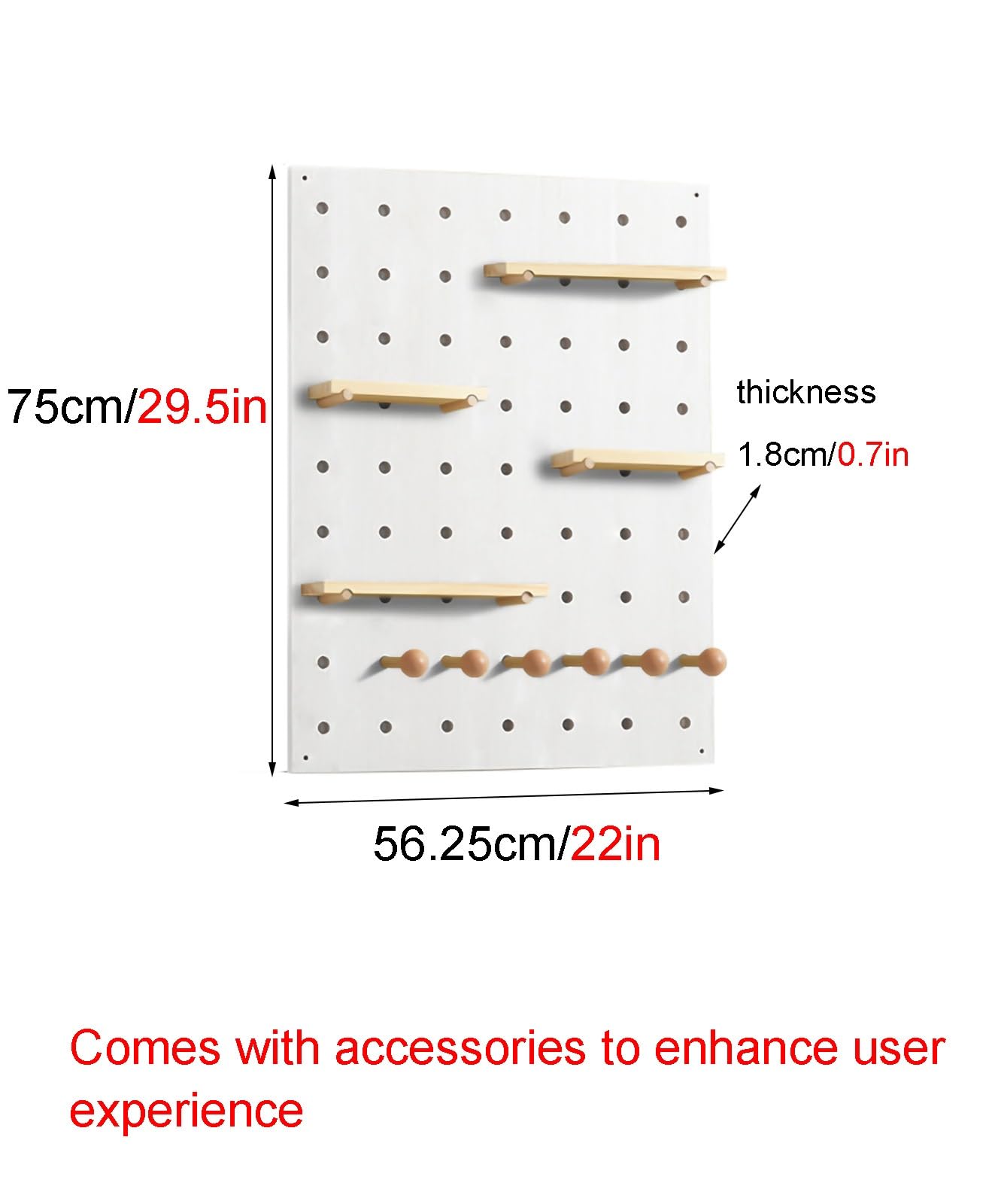 ApuaVireo&Co steckbrett display stand, Wand-Organizer-Pegboard, Holz-Pegboard-Organizer-Kit, Peg Board-Kombinations-Kit, Pegboard-Wandhalterung, Display-Pegboard(Orange,22X29.5in)