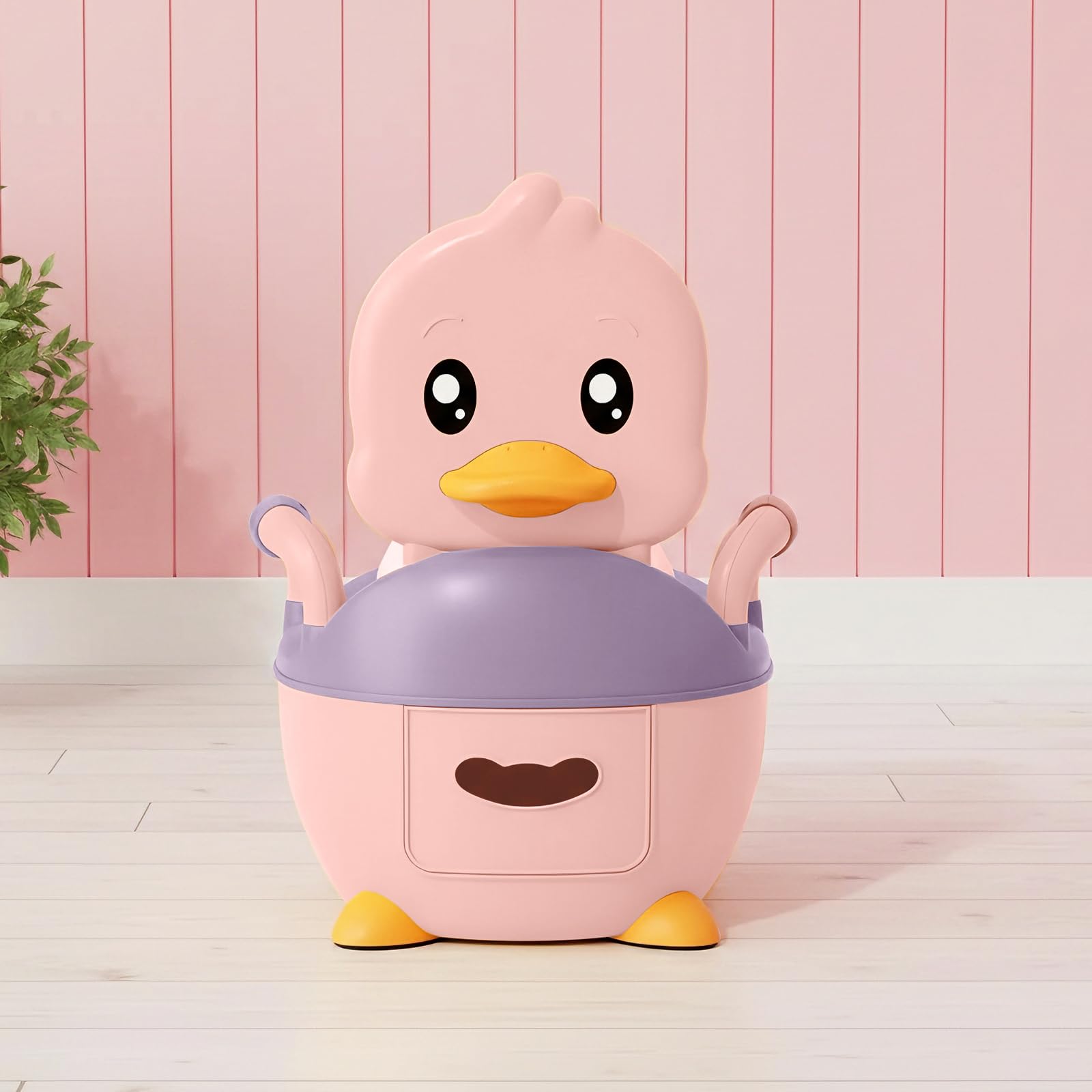 BREEZENEST Potty Toilet Potties Training Chair Potty Training Toilet Seat for Toddlers, Easy to Clean, Front Raised Overflow Prevention, Safe & Comfortable PP Design (Pink)