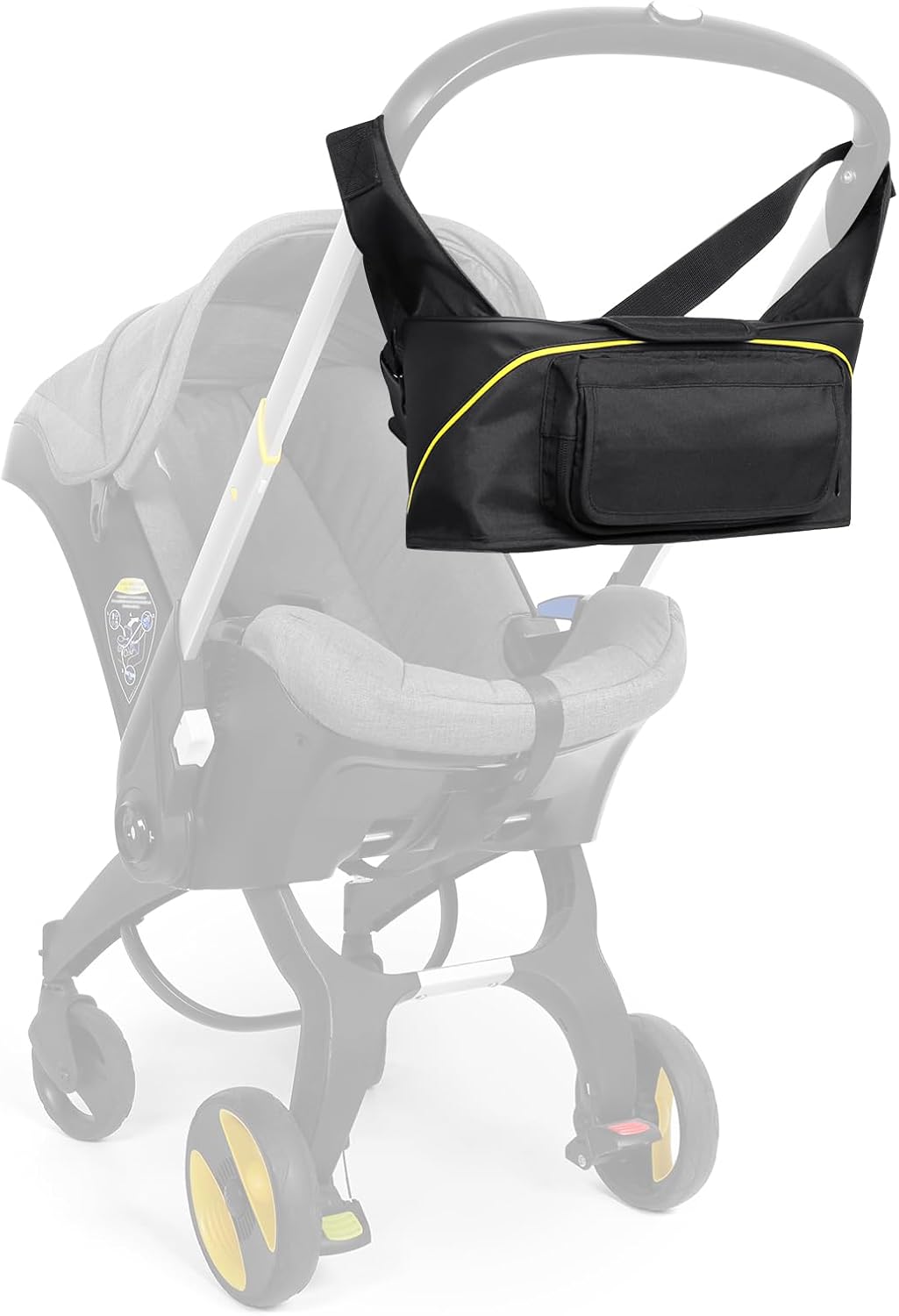 Upperkids Essentials Travel Bag for Doona Infant Car Seat Stroller, Organizer Bag with Cup Holder, Phone & Wipes Pockets, Large Capacity, Water-Repellent & Lightweight, Baby Essentials Storage