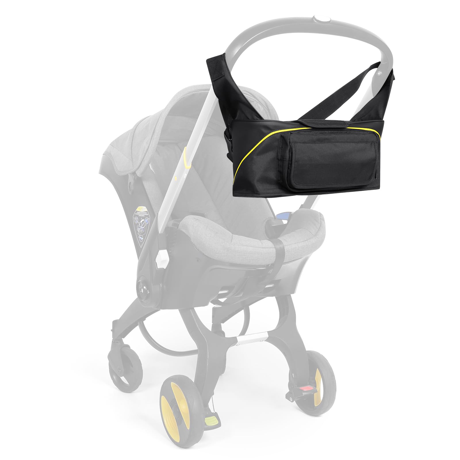 Upperkids Essentials Bag Compatible with Doona Infant Car Seat Stroller, Stroller Accessories, Organizer Bag, Car Seat Bag included Cup Holder, Phone Pockets, Wipes Pocket, Easy Access Baby Essentials