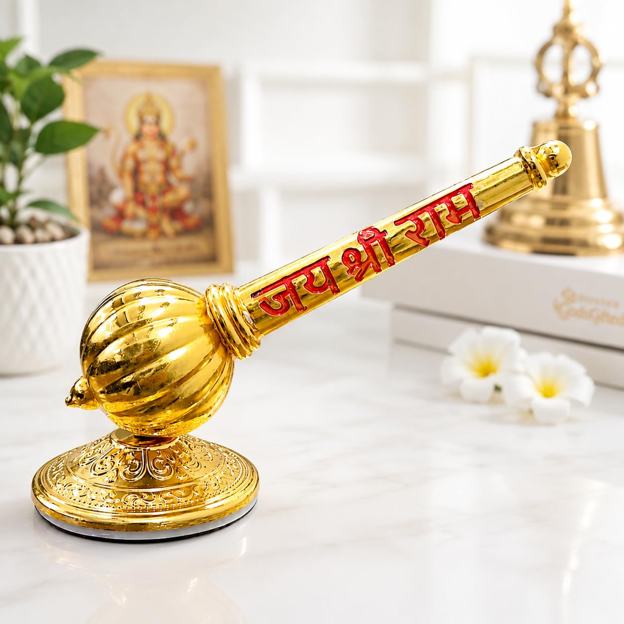 Lord Hanuman Idol for Car Dashboard, Home, Office, Hanuman Murti | Gift for Car | Peace, Positivity, Good Luck | Diwali, Hanuman Jayanti, Pooja | Golden Hanuman Idol Finish, Pre-Installed Tape | 7 cm-image-34