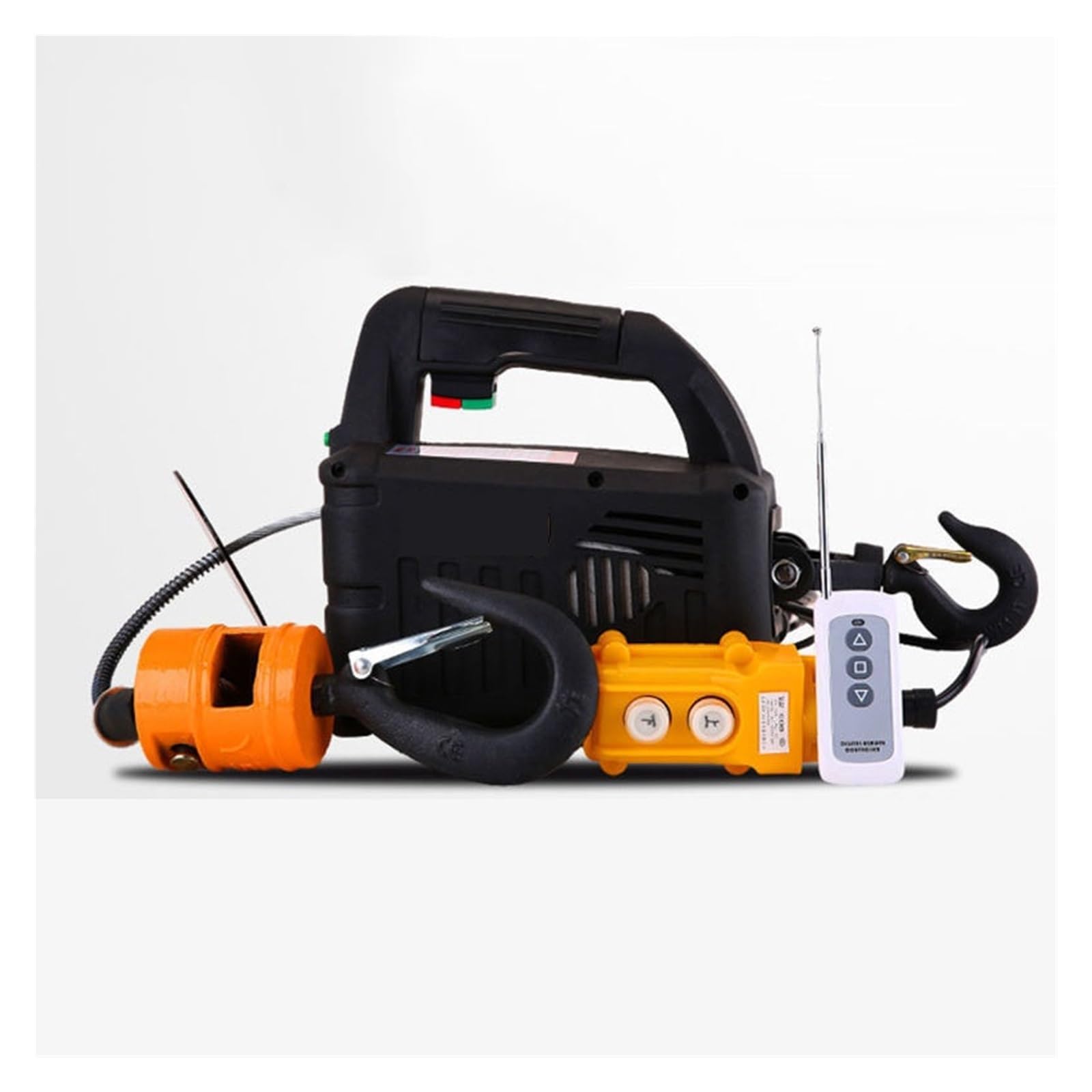 Argano Elettrico, Paranco per Gru 3 in 1 con Telecomando da 500 kg, Paranco Elettrico A Fune Metallica, Paranco con Guscio in Alluminio, Paranco per Gru per Uso Dome-Nero-300kg 11.8m