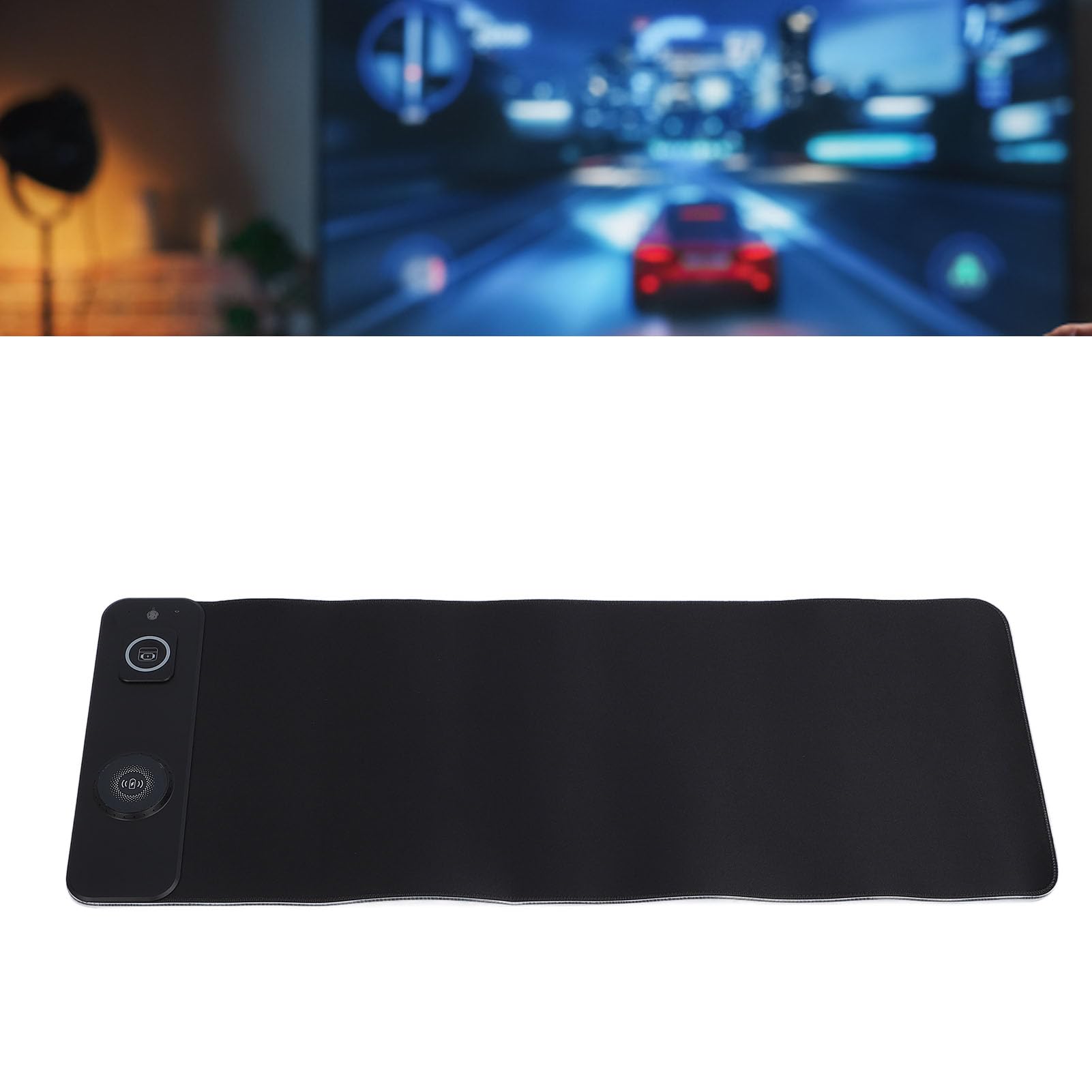 Alomejor Tappetino per Mouse con Ricarica Wireless Tappetino per Mouse da Gioco RGB con Luce LED, Ampio Desktop Antiscivolo, Ricarica Rapida da 15 W, 800x300 Mm