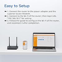 Vista 9 de DBIT N300 2.4GHz - Router WiFi con modo repetidor inalámbrico WISP, Router de Internet para hogar inteligente - Red de invitados, Control de acceso