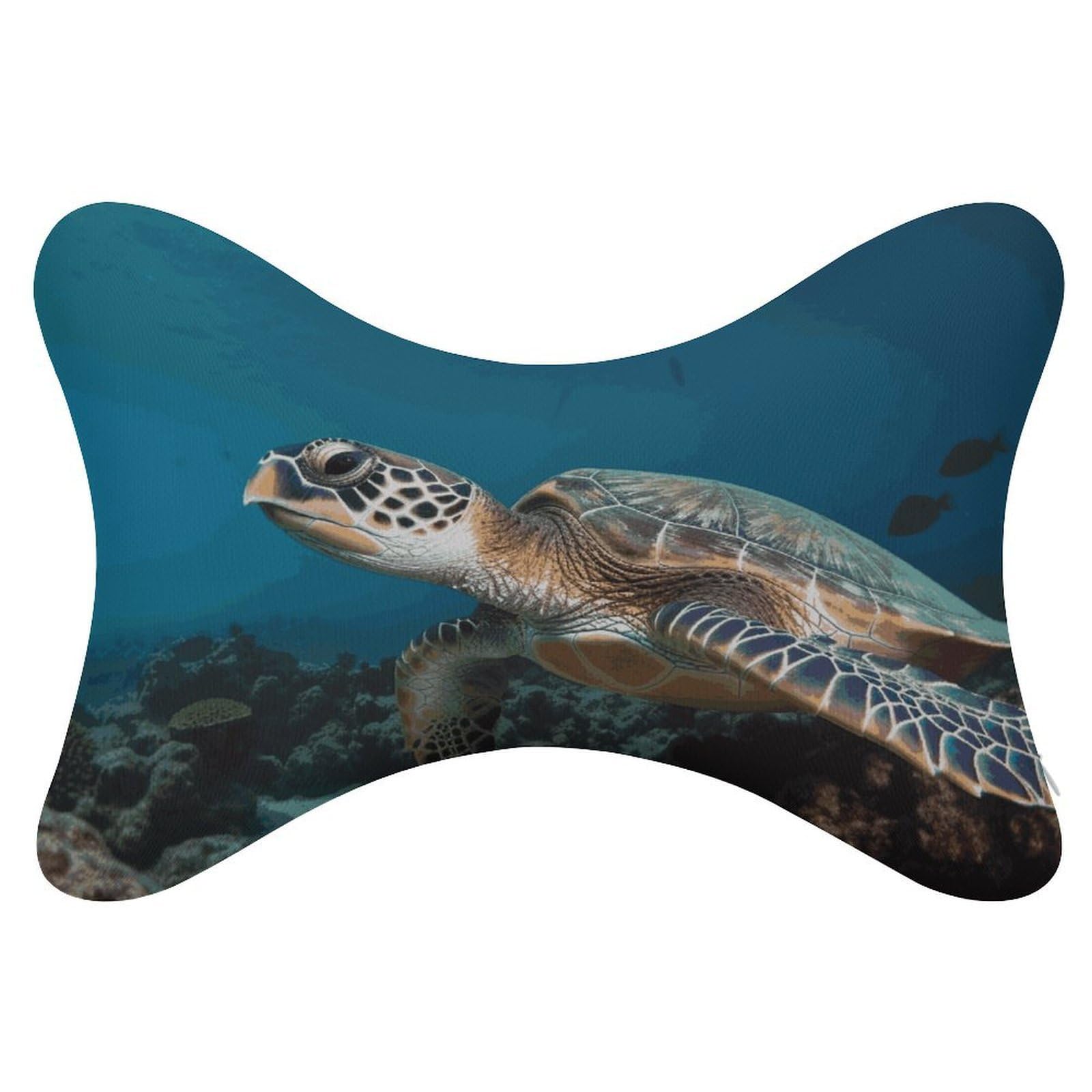 Adfgyerh Style Sea Turtle Pillow ，Memory Foam Pillow Core，Cushion,Provide Neck Support，Car Pillows For Travel Car Seats And Home Offices.