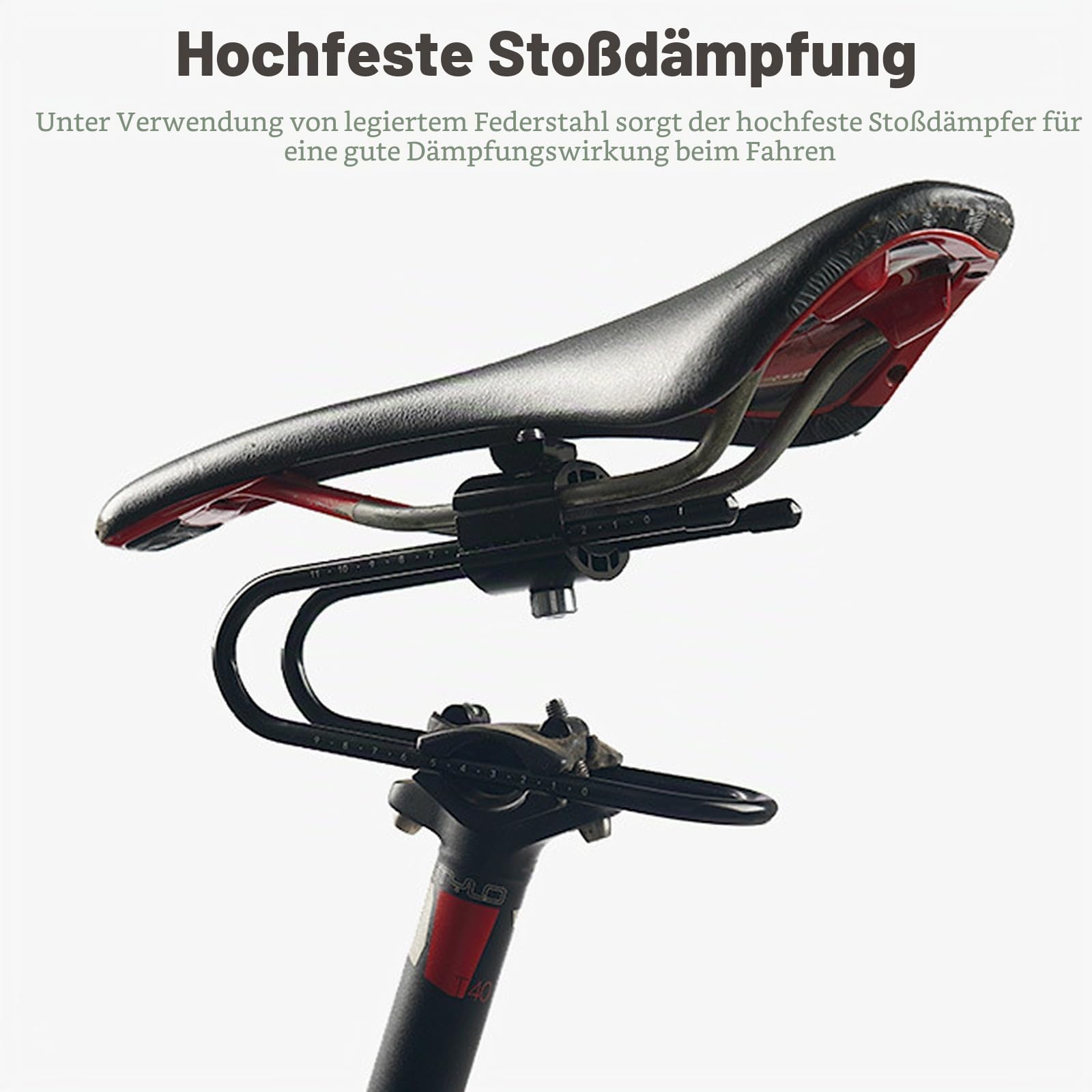 Foreverup Fahrrad Sattelstütze Dämpfer,Stoßabsorbierende Sattelfeder,Federsattelstütze für Fahrräder Legierung Federstahl Fahrradsattel Federung Gerät für MTB Mountainbike, Rennrad und Fahrradteile Sport & Freizeit