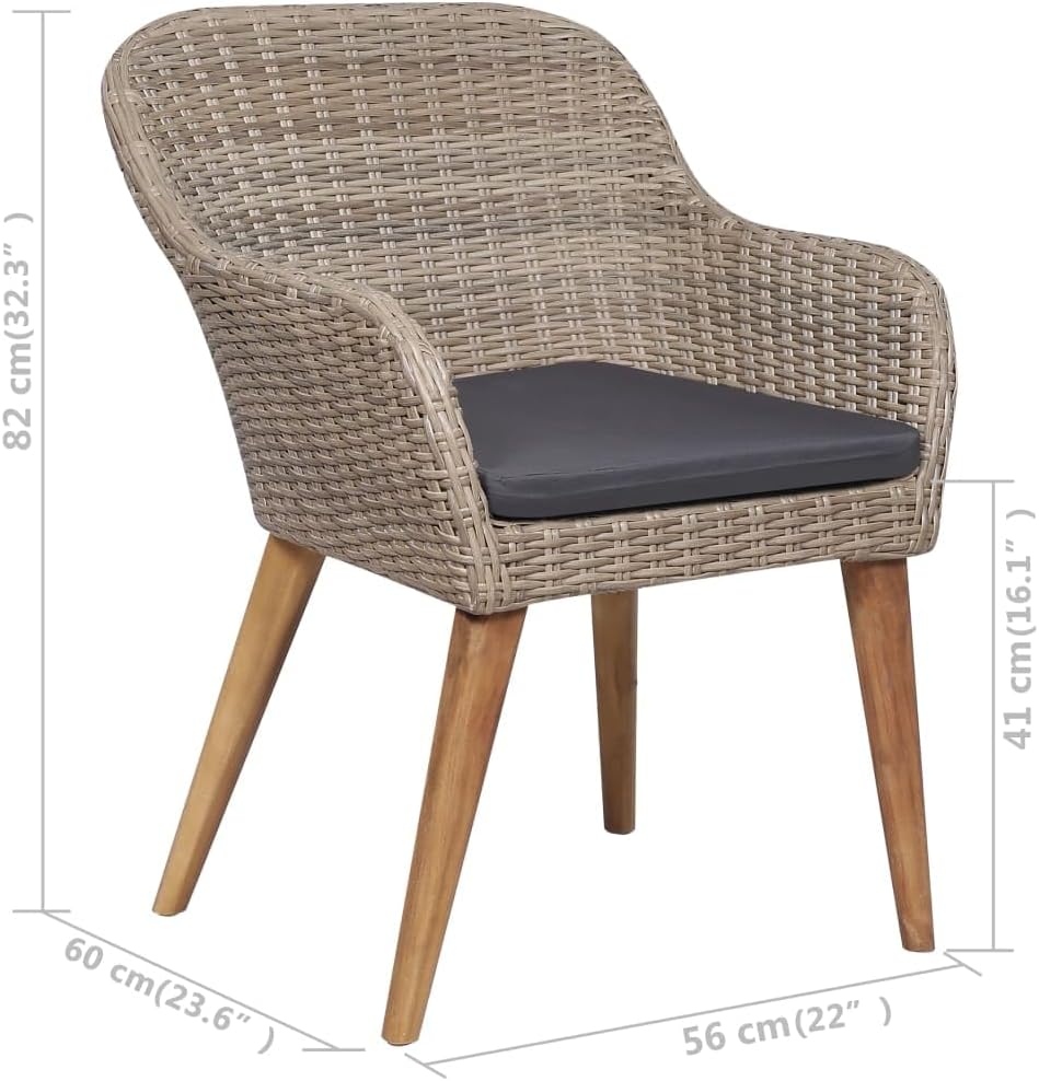 vidaXL Modern Outdoor Furniture, Comfy Rattan Chair, Stylish Patio Seating, Durable Deck piece, Fresh Design