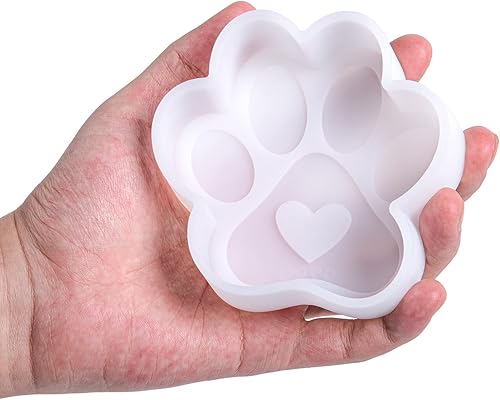 Miniatura 3 de Molde de silicona de resina con corazón y estampado de huellas  Moldes frescos grandes para hornear bricolaje aroma perlas velas de jabón