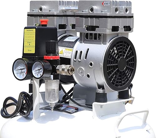 Miniatura 7 de Compresor de aire médico dental 40L Compresor de aire silencioso sin aceite 115psi,Bomba de aire silenciosa sin aceite 110v Compresor de aire de