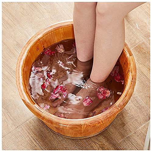 Spa para pies para uso doméstico, bañera de madera para pies, barril para remojo de pies, cubo masajeador para pies, alivio de fatiga y dolor (Tamaño: 2) miniatura 4